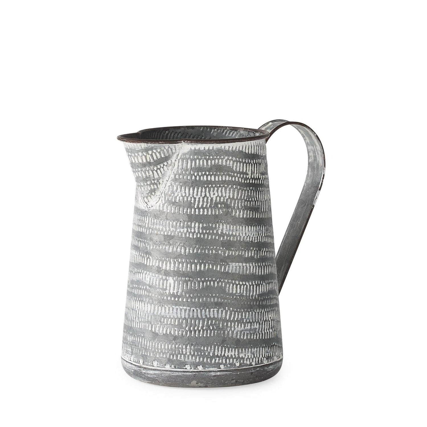 Mercana Serena Small Gray/White Textured Metal Jug Clearance