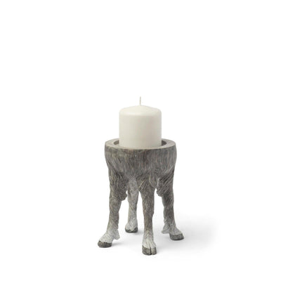 Mercana Pan Gray Ceramic Hoofed Table Candle Holder Clearance