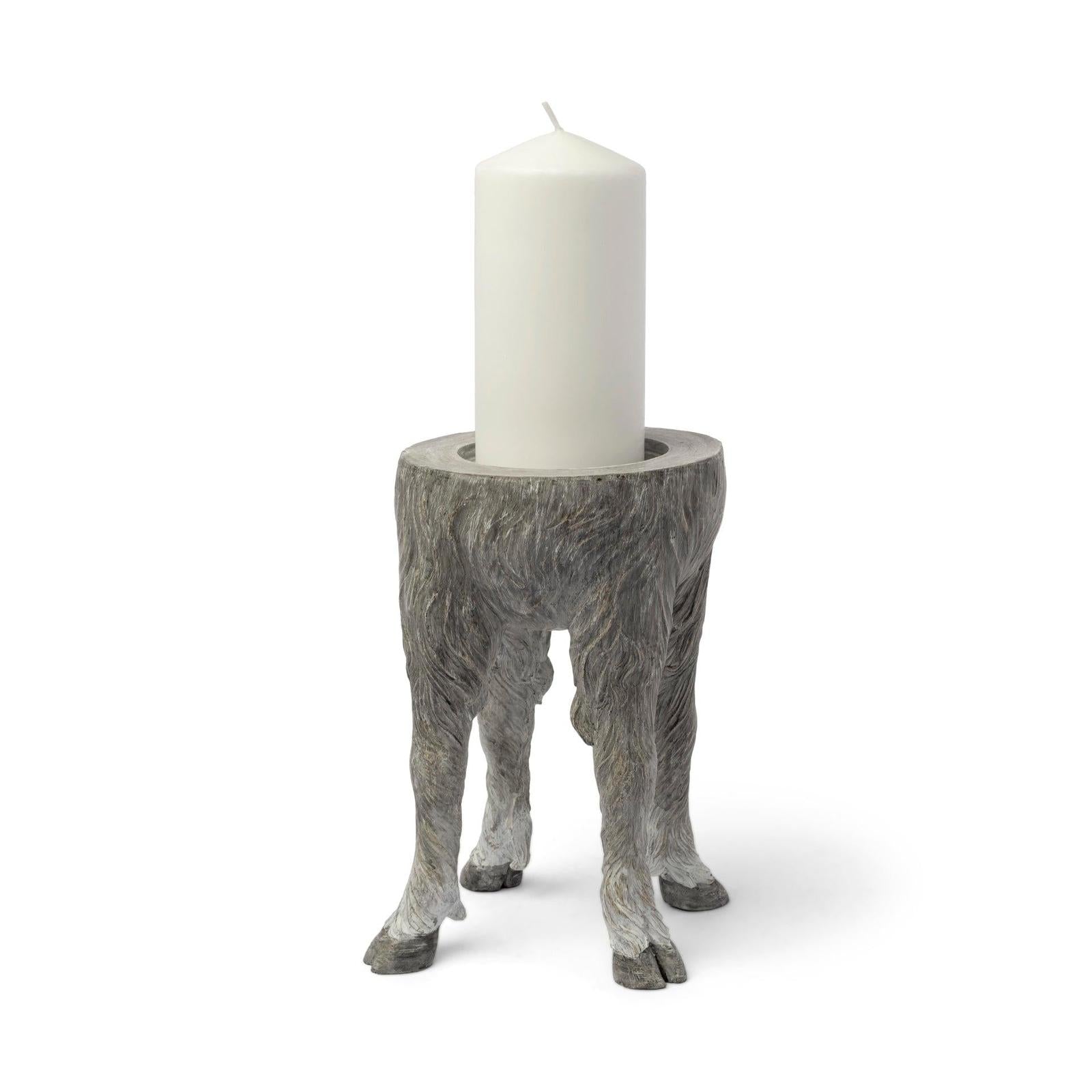 Mercana Pan Gray Ceramic Hoofed Table Candle Holder Clearance