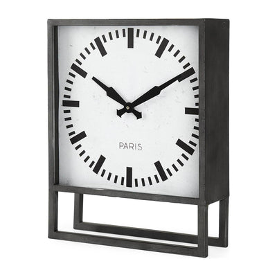 Mercana Felix Gray Metal Square Table Clock Clearance