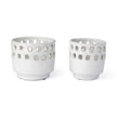Mercana Larissa White Ceramic Hollow Pattern Vases-Set of 2 Clearance