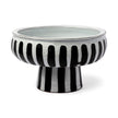 Mercana Lexington White Ceramic Striped Bowl