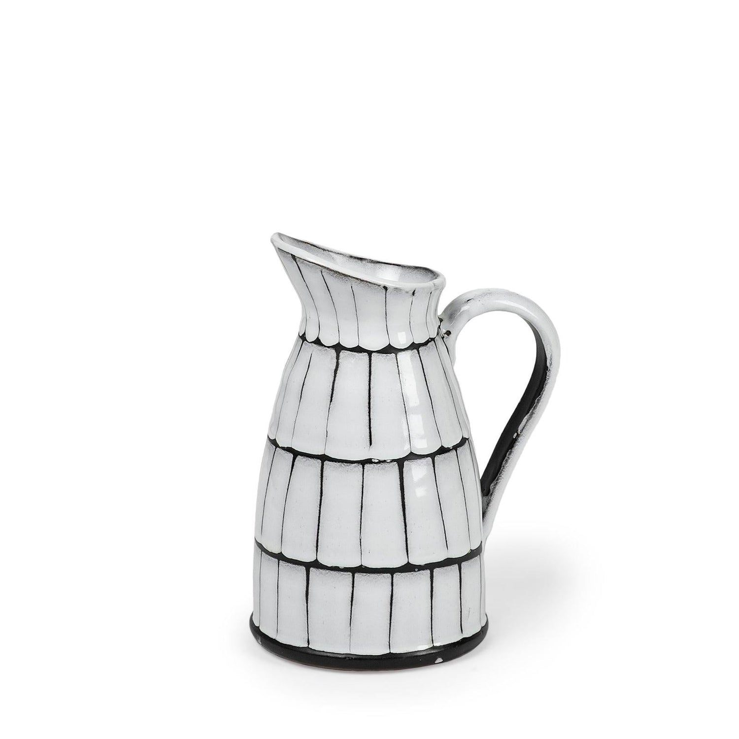 Mercana Lome White/Black Ceramic Jug