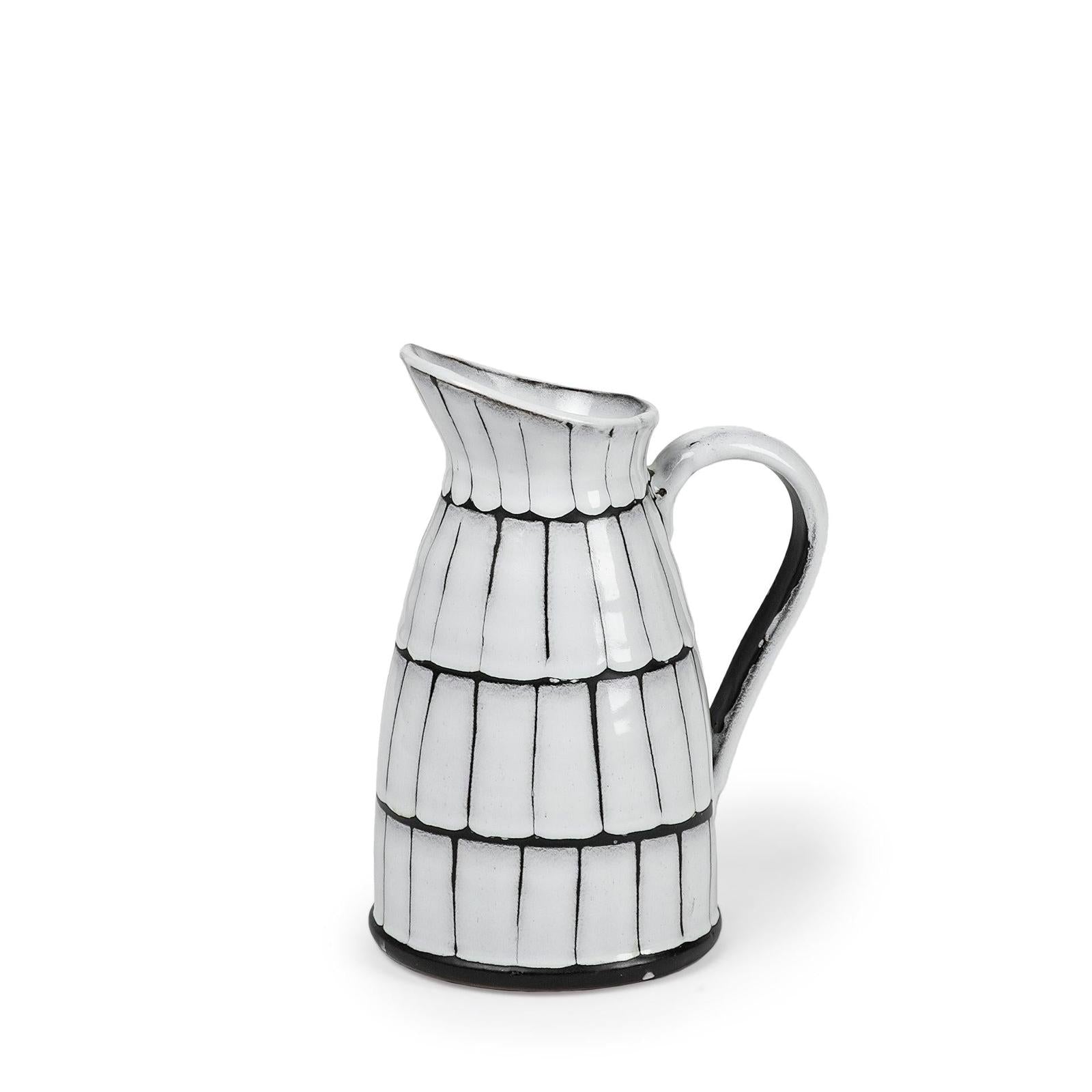Mercana Lome White/Black Ceramic Jug
