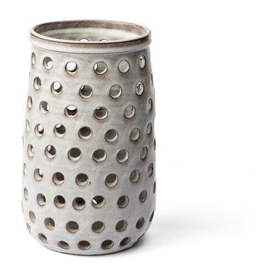 Mercana Canasta Rustic White Ceramic Decorative Vase