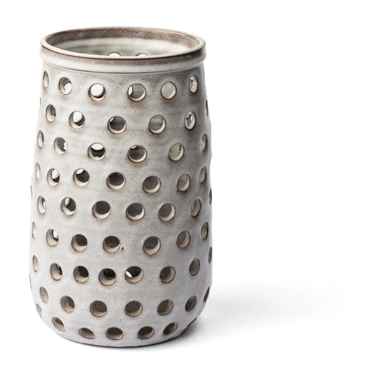 Mercana Canasta Rustic White Ceramic Decorative Vase