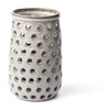 Mercana Canasta Rustic White Ceramic Decorative Vase