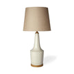 Mercana Rebecca White Crackled Ceramic Base Wood Accent Table Lamp