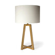 Mercana Raelynn White-Linen Drum Shade w/ Gold Metal Frame Table Lamp
