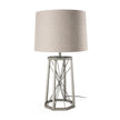 Mercana Raen Gray Metal Octagonal Base w/Beige Shade Table Lamp Clearance