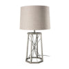 Mercana Raen Gray Metal Octagonal Base w/Beige Shade Table Lamp Clearance