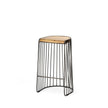 Mercana Seagram Brown Wood Seat Black Metal Frame Stool Clearance