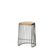Mercana Seagram Brown Wood Seat Black Metal Frame Stool Clearance