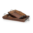 Mercana Durone Brown Wooden Live Edge Serving Trays- Set of 2