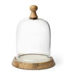 Mercana Campana Small Wooden/White Marble Base Glass Cloche