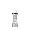 Mercana Shandra Small Glass w/Metal Wire Snakeskin Pattern Table Candle Holder Clearance