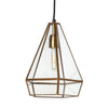 Mercana Prima Gold Metal and Glass Pyramid Pendant Light