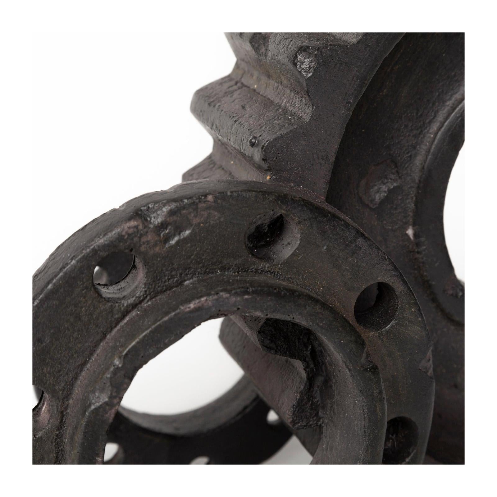 Mercana Cogsworth Brown Resin Industrial Gear Bookends- Set of 2