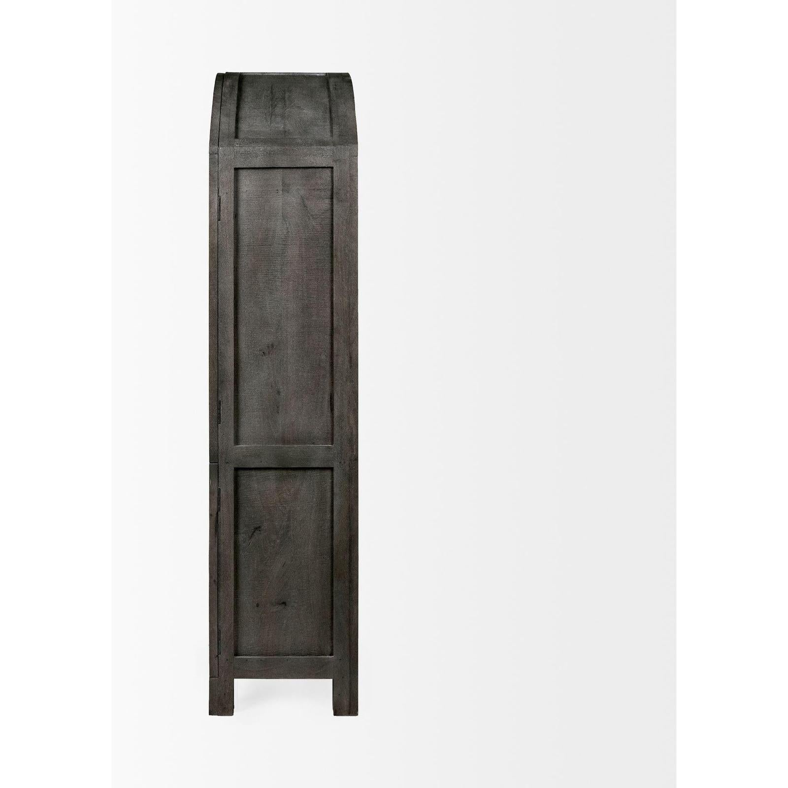 Mercana Barrett Gray Solid Wood Display Cabinet Clearance