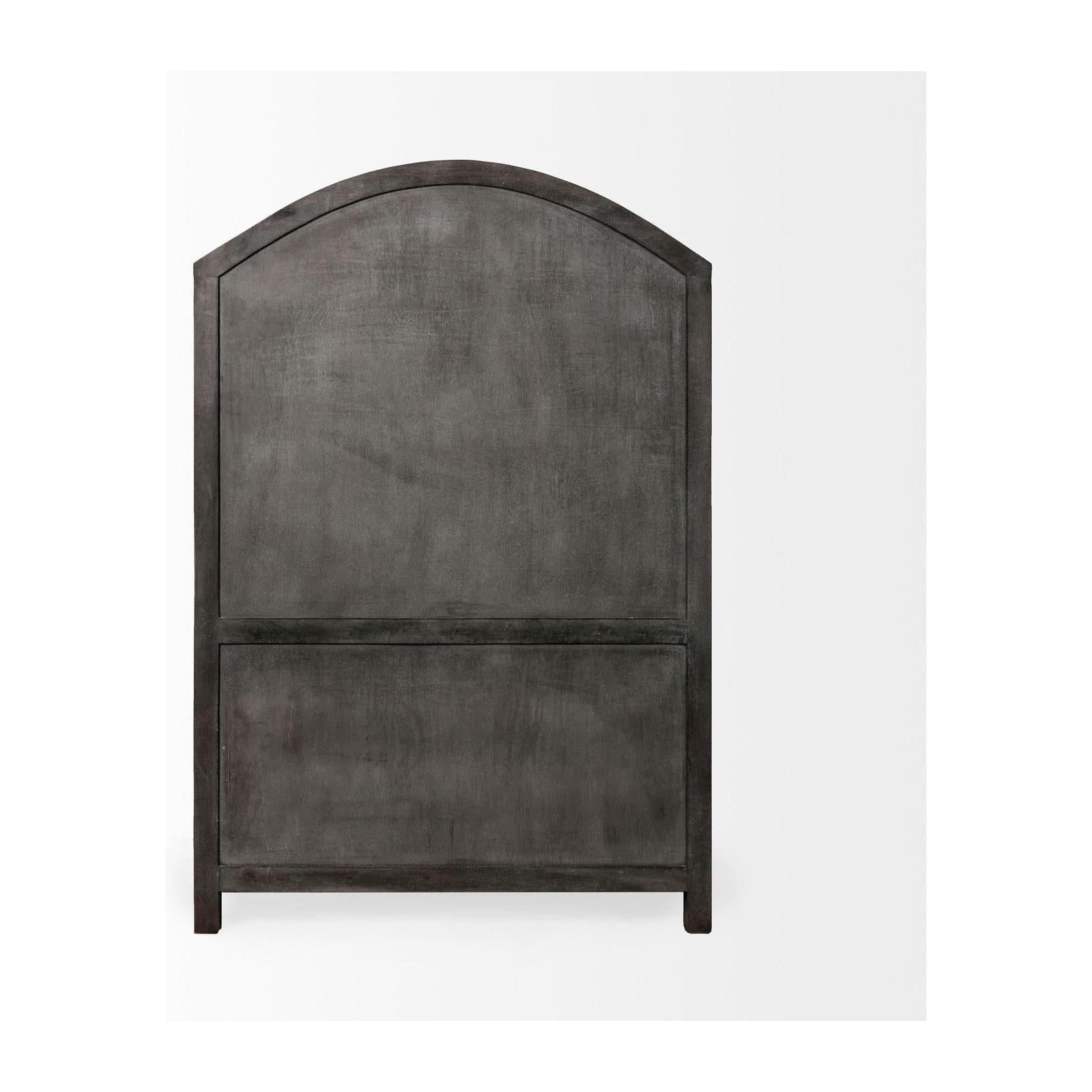 Mercana Barrett Gray Solid Wood Display Cabinet Clearance