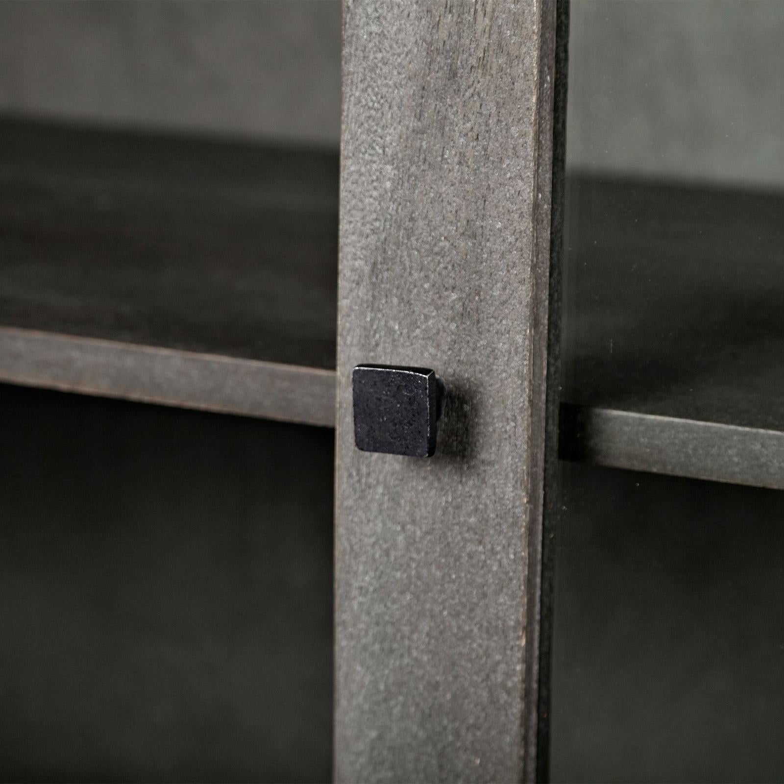 Mercana Barrett Gray Solid Wood Display Cabinet Clearance