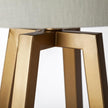 Mercana Raelynn White-Linen Drum Shade w/ Gold Metal Frame Table Lamp