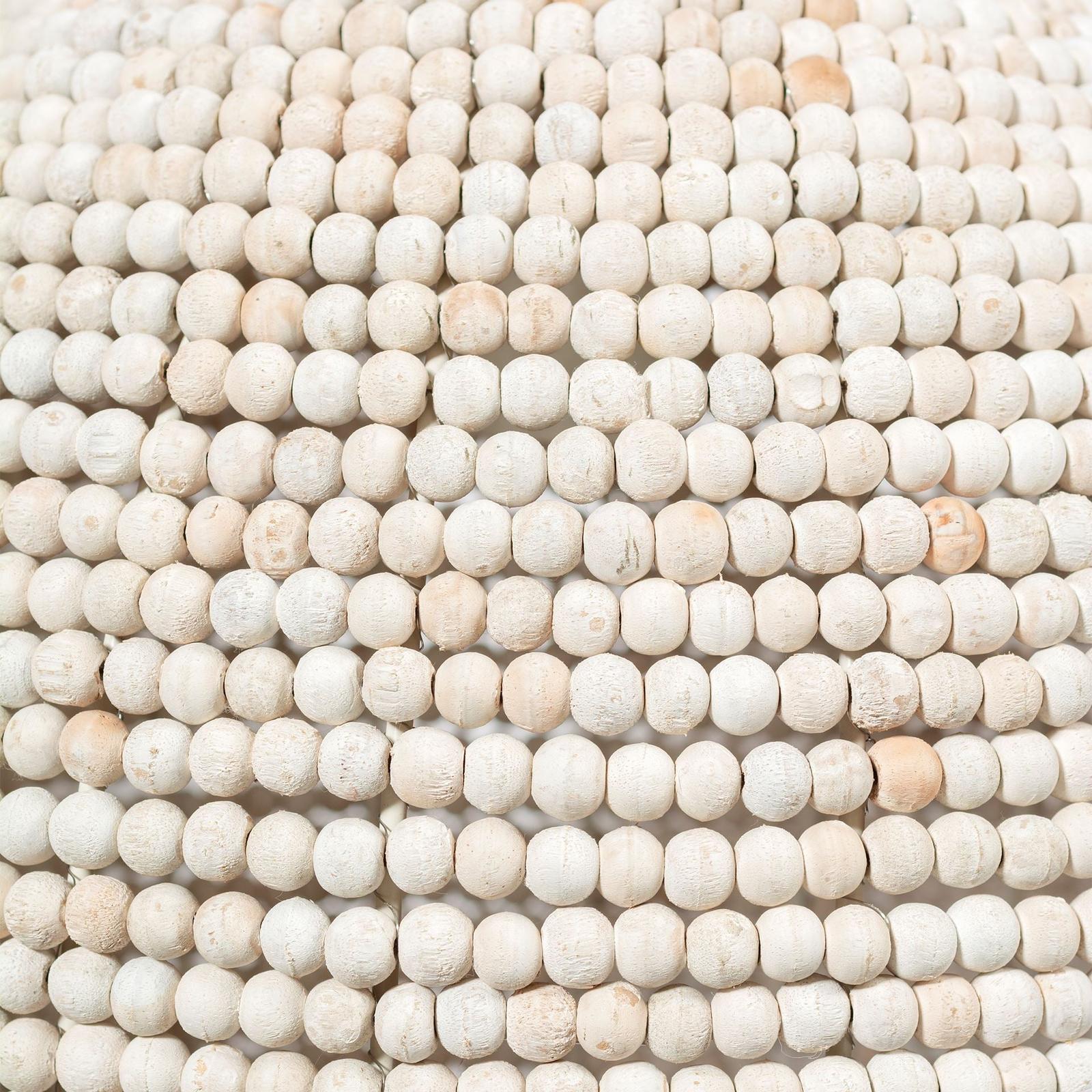 Mercana Theta White-Washed Wood Beaded Pendant Light