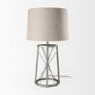 Mercana Raen Gray Metal Octagonal Base w/Beige Shade Table Lamp Clearance