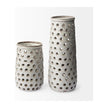 Mercana Canasta Rustic White Ceramic Decorative Vase