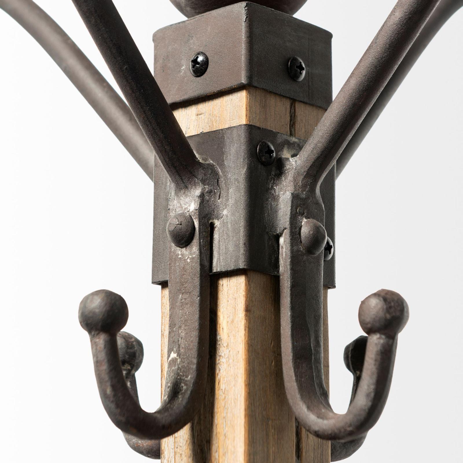 Mercana Lamda Black Metal and Light Brown Wood Coat Rack Clearance