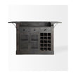 Mercana Cheers Dark Brown Solid Wood Wine Bottle Storage Kitchen Island Clearance