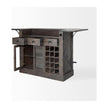 Mercana Cheers Dark Brown Solid Wood Wine Bottle Storage Kitchen Island Clearance