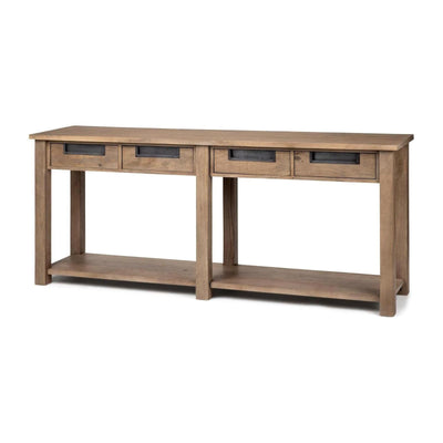 Mercana Harrelson Brown Wood 4 Drawer Console Table