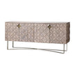 Mercana Excelsior Solid Wood Gold Metal Base 4 Cabinet Door SideBoard