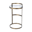 Mercana Reimer Gold Round Glass Top W/Metal Frame Accent Table