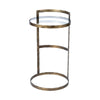 Mercana Reimer Gold Round Glass Top W/Metal Frame Accent Table