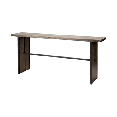 Mercana Ledger Live-Edge Wooden Brown Console Table