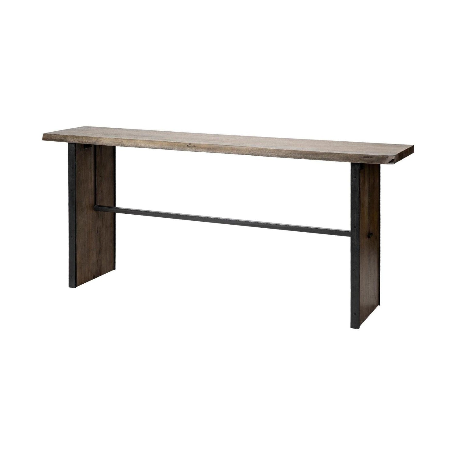 Mercana Ledger Live-Edge Wooden Brown Console Table