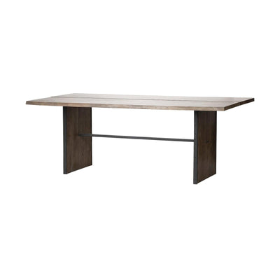Mercana Ledger Brown Solid Wood Top & Base Dining Table Clearance