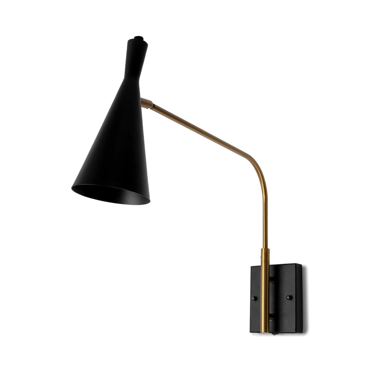 Mercana Tremont Black/Gold Metal Conical Shade Wall Sconce Clearance