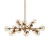 Mercana Rudyard Glass Globe and Gold Metal Chandelier Clearance
