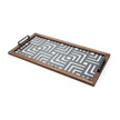 Mercana Fantuz Gray Meta Wood and Glass Serving Tray