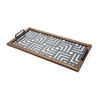 Mercana Fantuz Gray Meta Wood and Glass Serving Tray