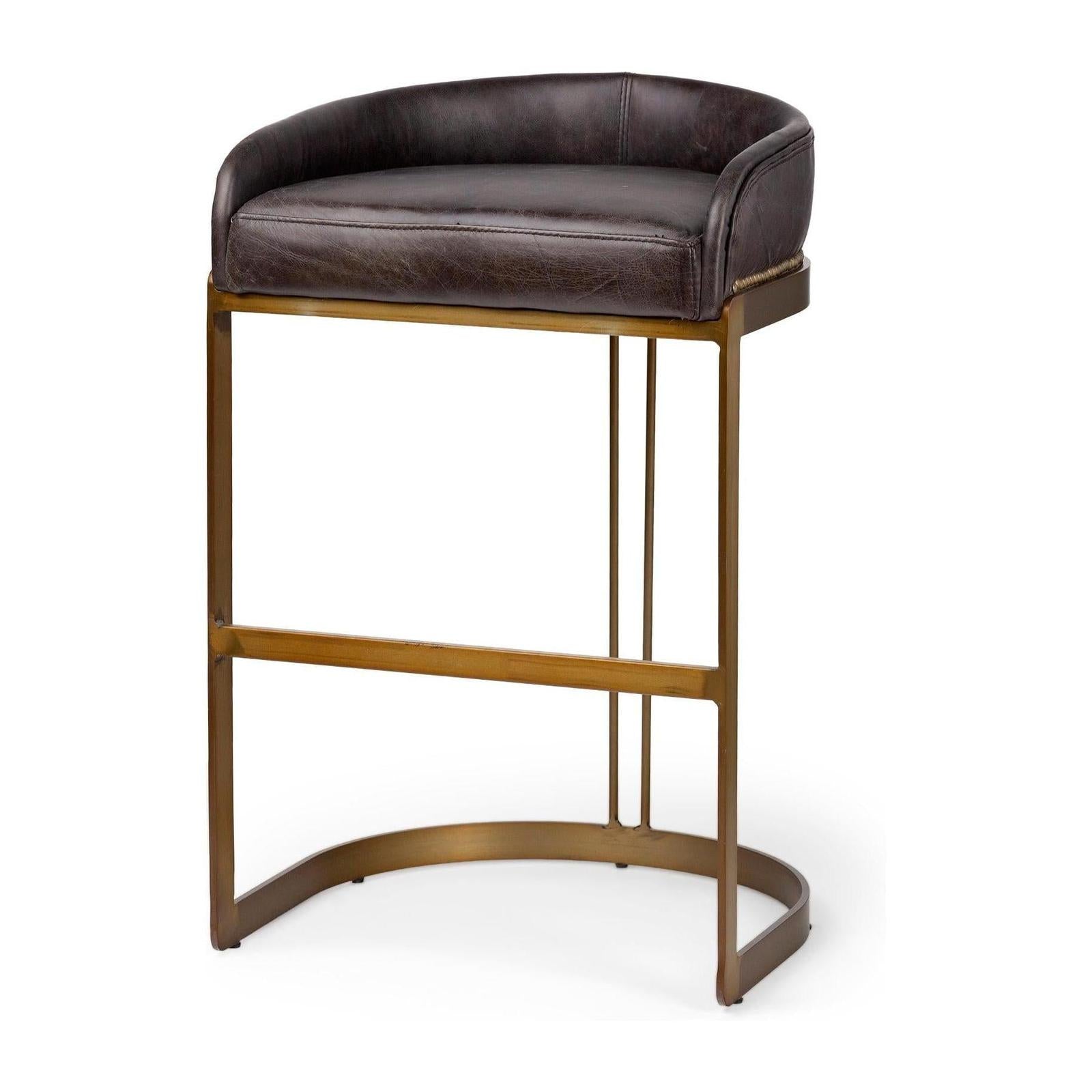 Mercana Hollyfield Gold Metal Base Bar Stool