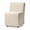 Mercana Damon Fully Upholstered Cream-Toned Fabric Dining Chair on Casters Clearance