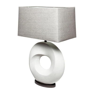 Mercana Celtica White Resin Ring-Shaped Base Table Lamp