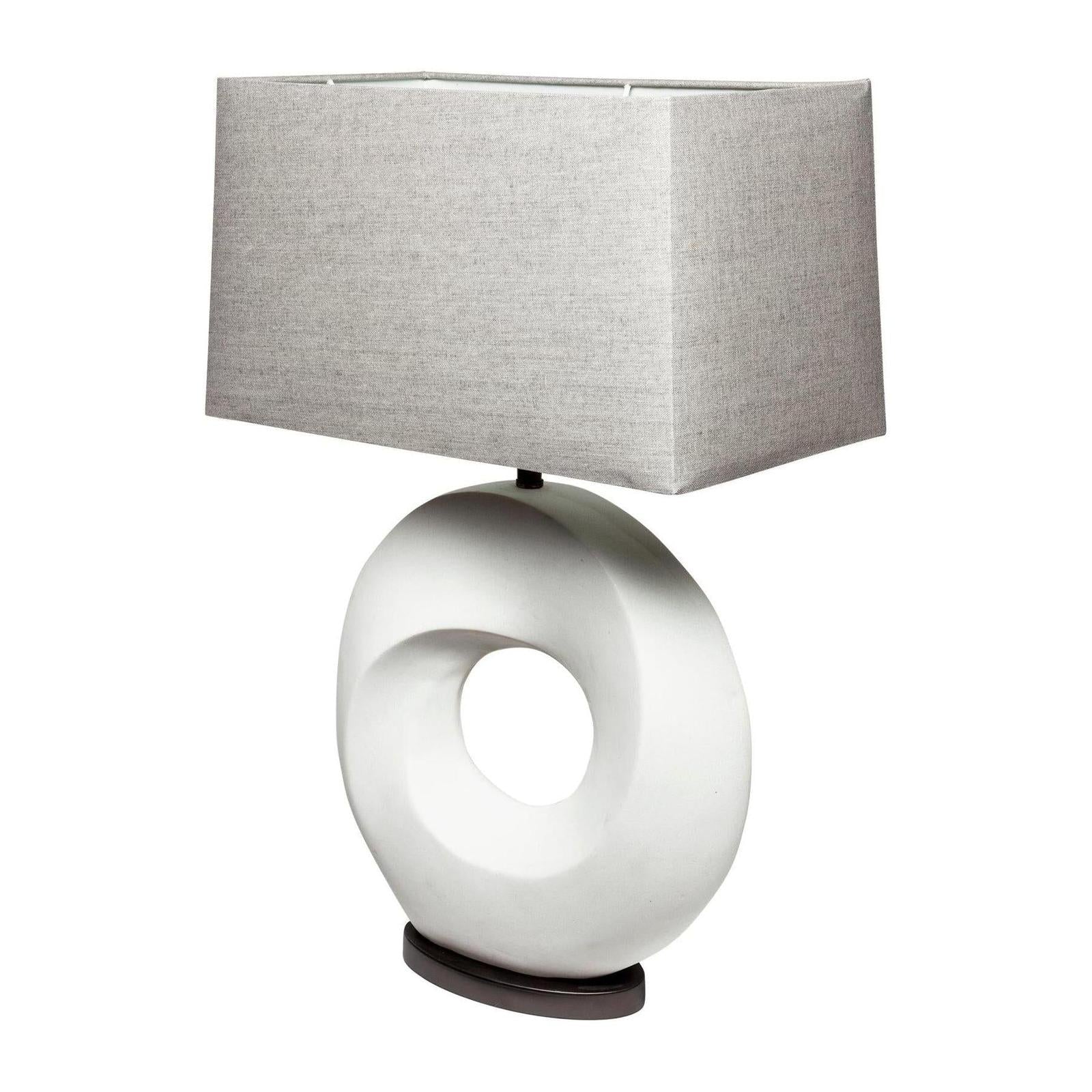 Mercana Celtica White Resin Ring-Shaped Base Table Lamp
