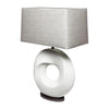 Mercana Celtica White Resin Ring-Shaped Base Table Lamp