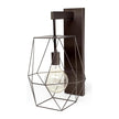 Mercana Cordova Gray Metal Hanging Bulb Caged Wall Sconce Clearance