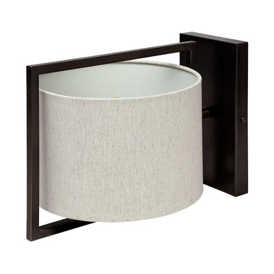 Mercana Smithe Black Toned Metal Cream Lampshade Wall Sconce Clearance